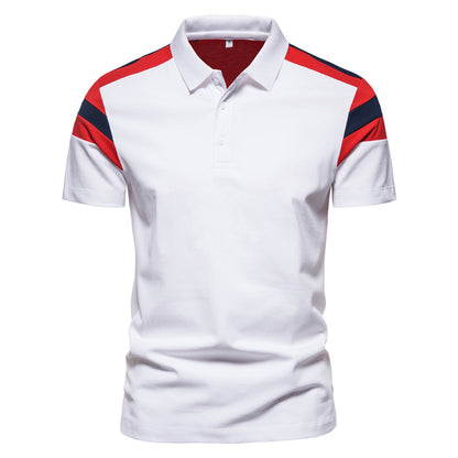 Herren Poloshirt Farbblock Modern Atmungsaktiv