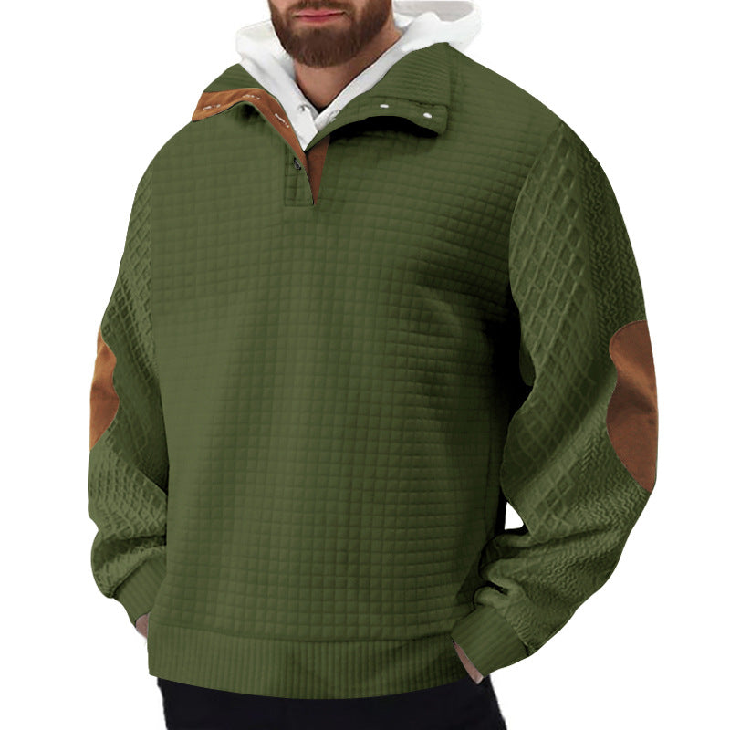 Herren Fleece Pullover Robust Hochkragen Strukturiert