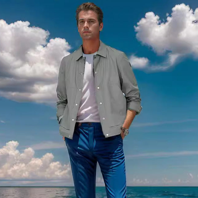 Herren Übergangsjacke Modern mit Taschen Wasserabweisend - BerlinGlamour