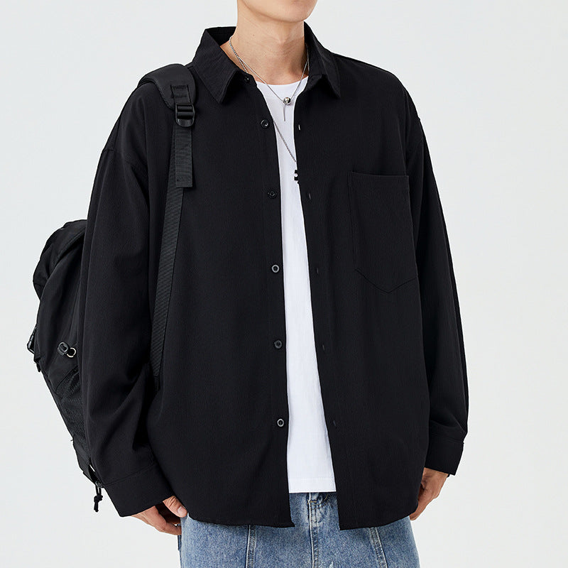 Herren Overshirt Lässig mit Brusttasche Modern