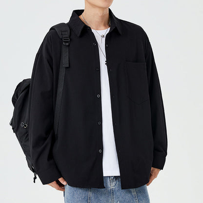 Herren Overshirt Lässig mit Brusttasche Modern