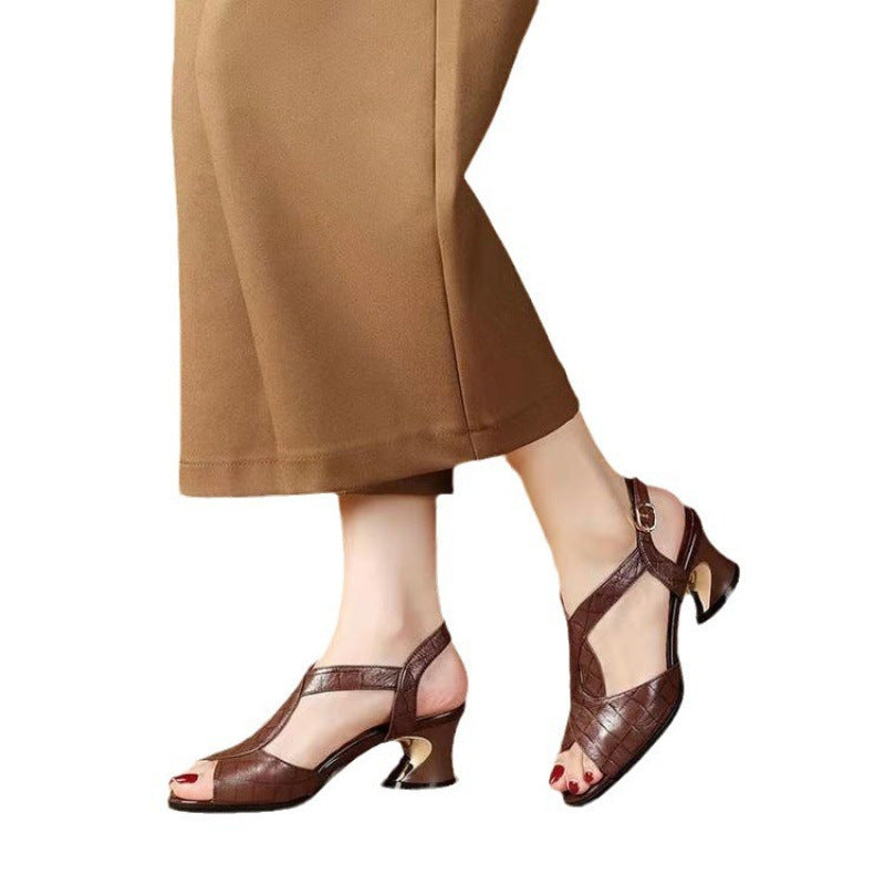 Damen Sandalen Hochhackig Riemchen Elegant