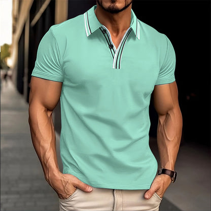 Herren Poloshirt Kurzarm Modern mit Knöpfen Elegantes Design