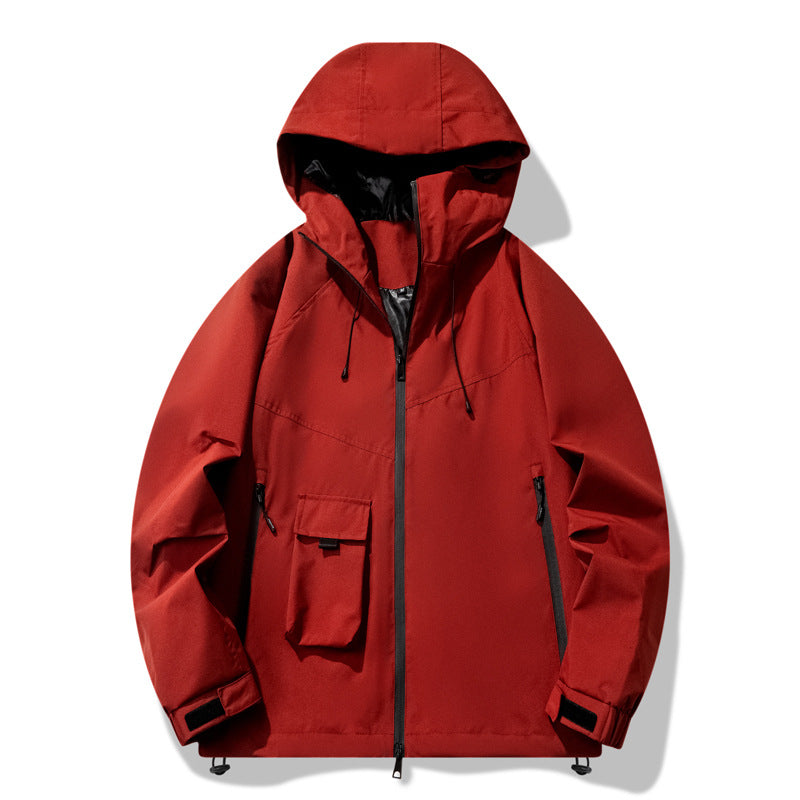 Herren Outdoor-Jacke wasserabweisend verstellbares Kapuzen-Design