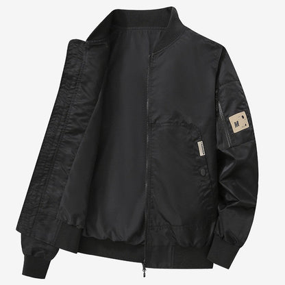 Herren Bomberjacke Modern mit Taschen Schwarz