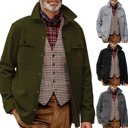 Herren Hemdjacke Modern mit Taschen Übergröße - BerlinGlamour