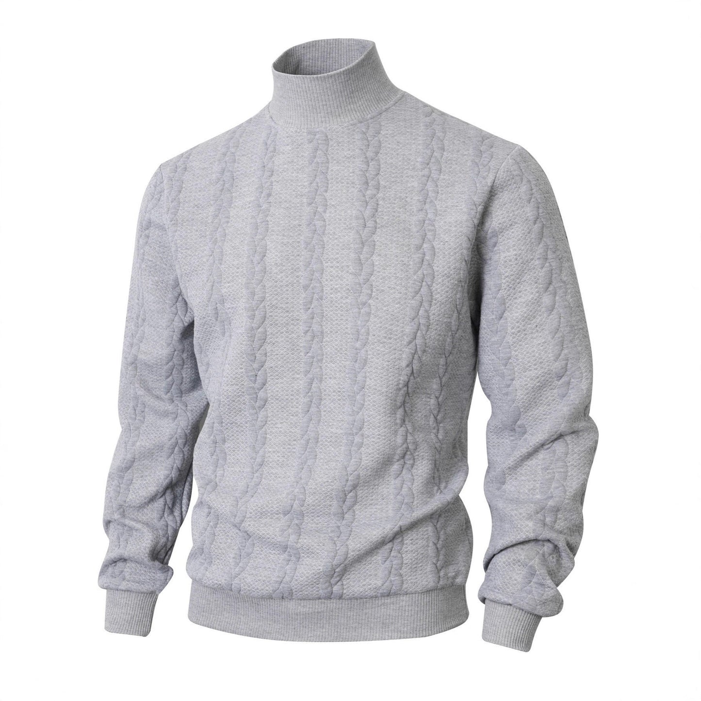 Herren Strickpullover Modern Stehkragen Strukturiert