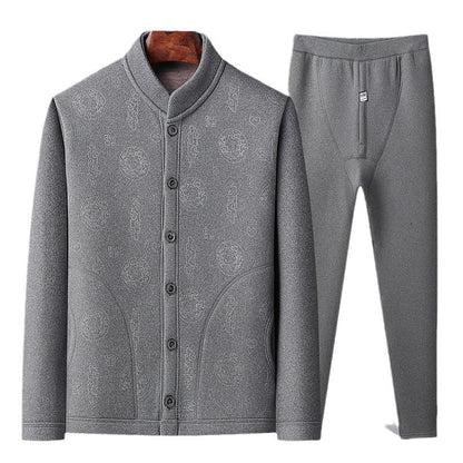 Herren Strickjacke Modern mit Knöpfen und Hochkragen