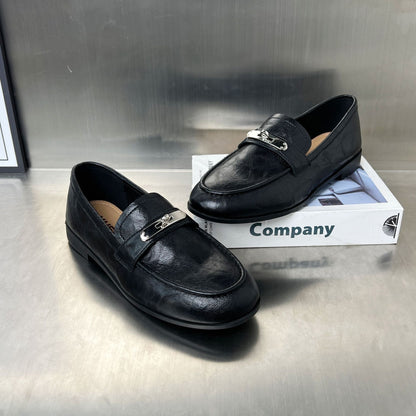 Damen Mokassins Elegante Schnalle Schuhe Komfort