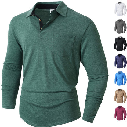 Herren Poloshirt Langarm Modern Slim Fit Leicht Stretch - BerlinGlamour