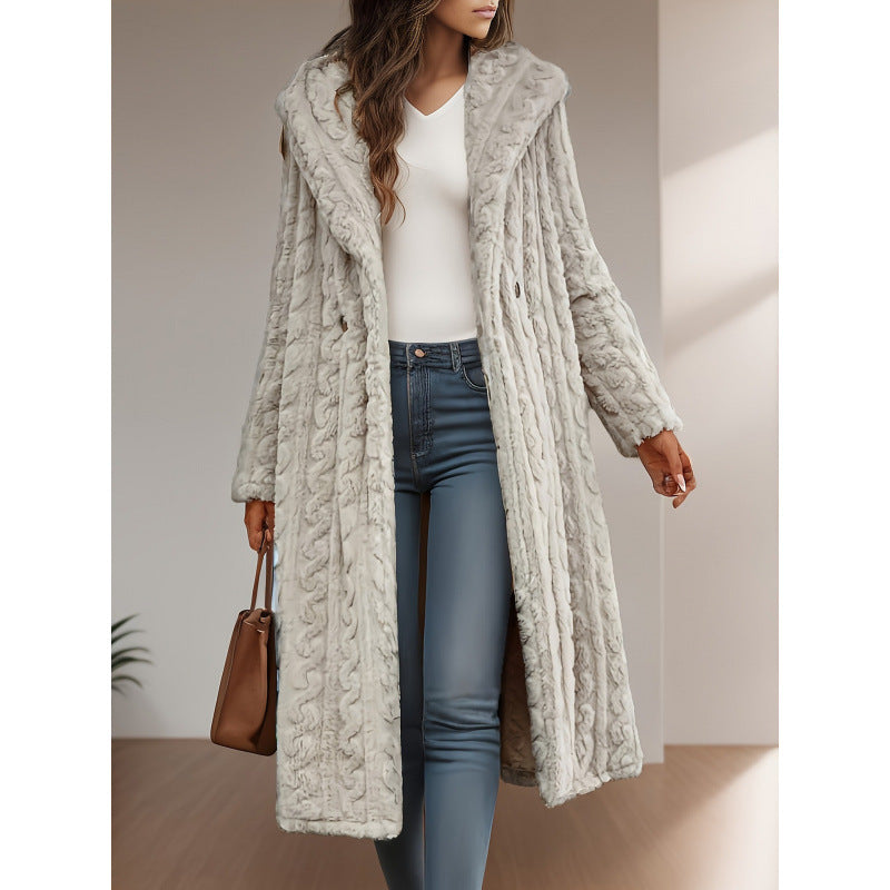 Damen Strickmantel Oversized Zopfmuster Trendig