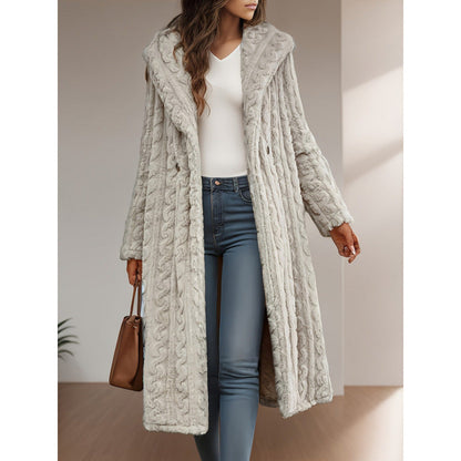 Damen Strickmantel Oversized Zopfmuster Trendig