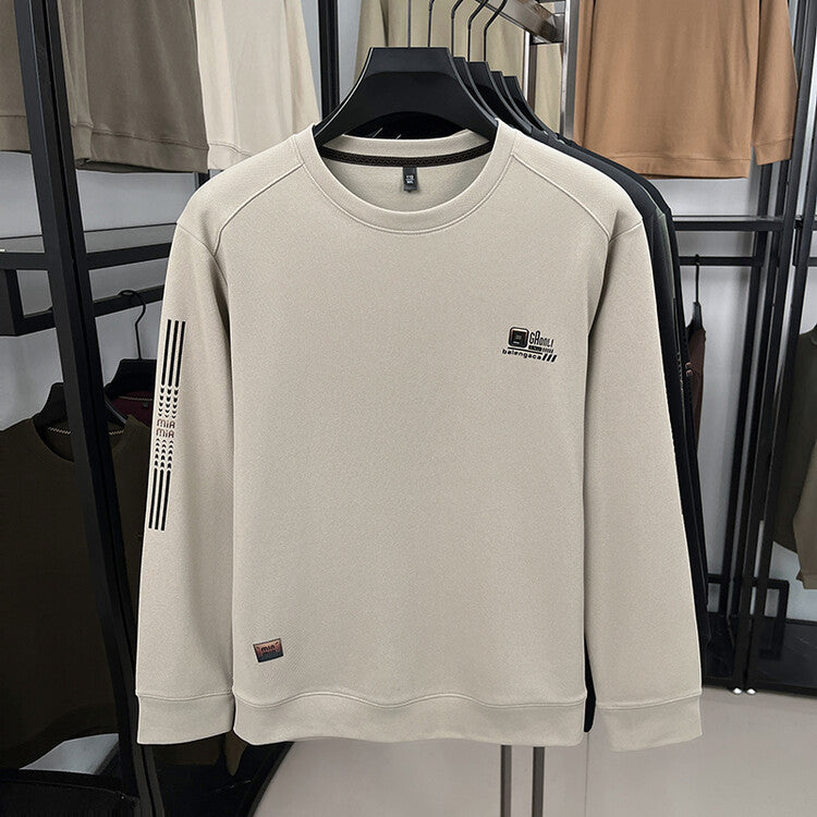 Herren Sweatshirt Langarm Strukturiert Logo Trendy - BerlinGlamour