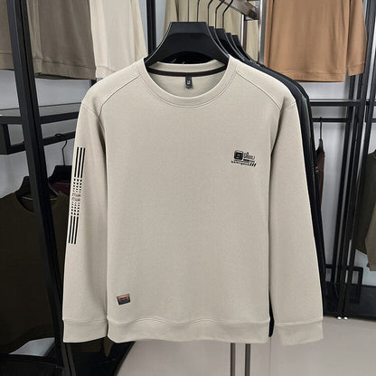 Herren Sweatshirt Langarm Strukturiert Logo Trendy - BerlinGlamour