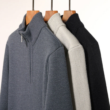 Herren Rollkragenpullover Kuschelig Warm Reißverschluss