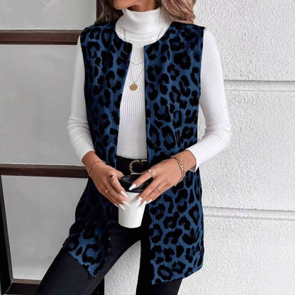 Damen Weste Leopardenmuster Trendig Elegant