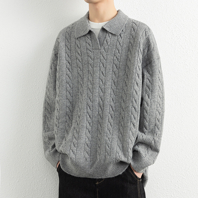 Herren Strickpullover Klassisch Nautisch Kabelmuster - BerlinGlamour