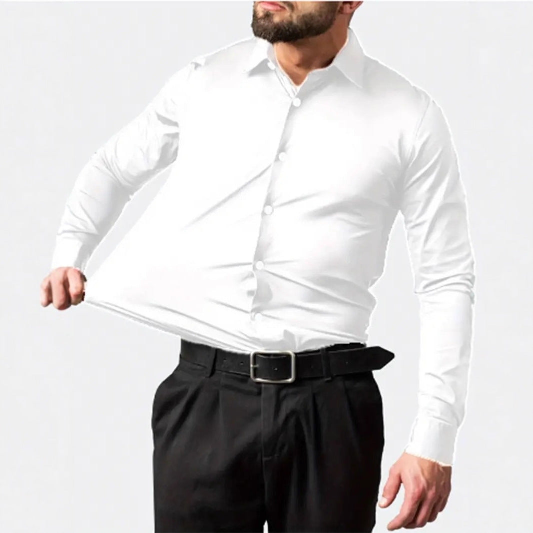 Herren Langarmhemd Slim Fit Stretch atmungsaktiv Modern