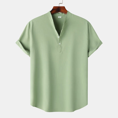 Herren Hemd Kurzarm Modern Henley Design