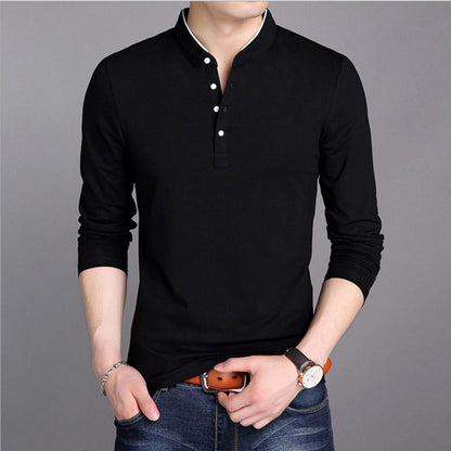 Herren Langarm-Shirt Moderner Schnitt Baumwolle Hochwertig