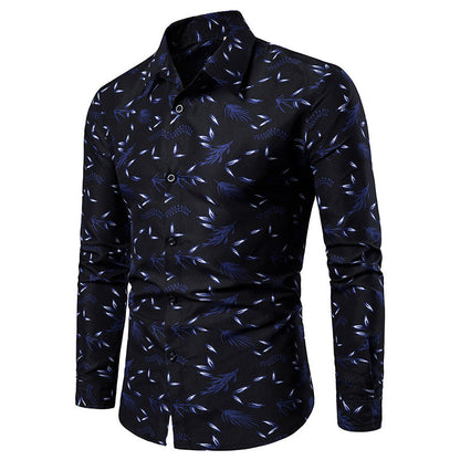 Herren Hemd Elegant Floralmuster Stilvolle Bluse