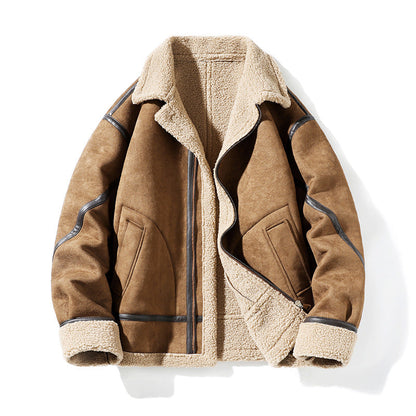 Lammfelljacke Herren Modern Überwurf Design Luxus - BerlinGlamour