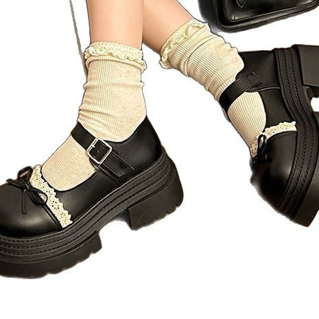 Damen Schuhe Mary Jane Plateau Modisch mit Schleife