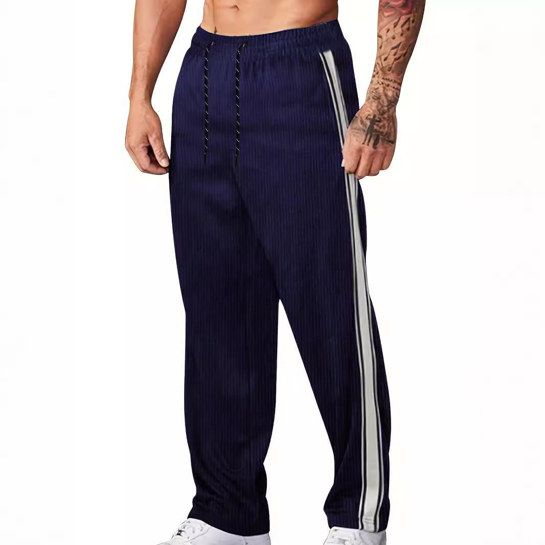 Herren Hosen Streifenmuster Elastisch Bequem