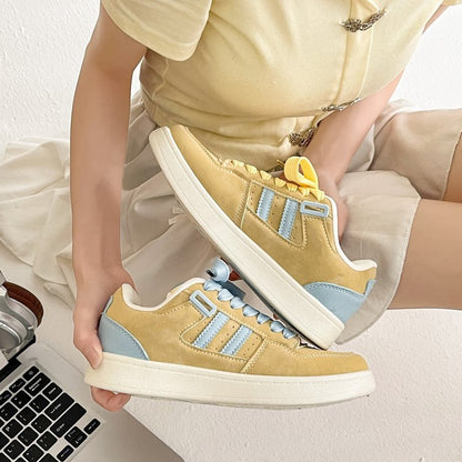 Damen Sneaker Weiches Wildleder Bunt Modisch