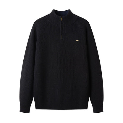 Herren Strickpullover Halbzipp Reißverschluss Modern