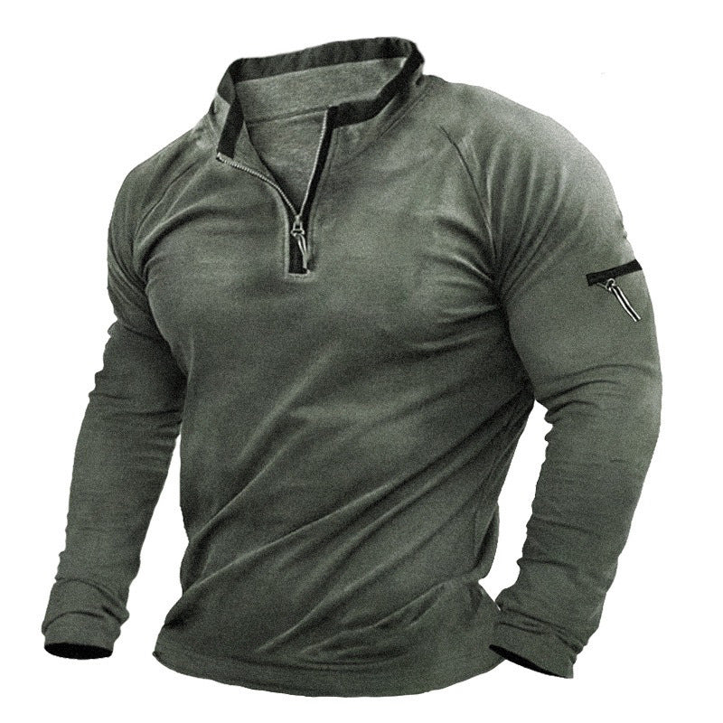 Herren Pullover Halbzipper Taschen Praktisch Modern