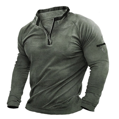 Herren Pullover Halbzipper Taschen Praktisch Modern