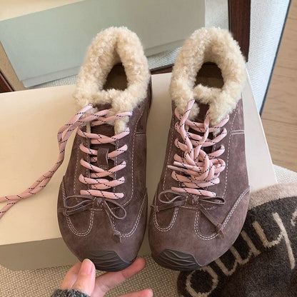 Damen Winter-Sneaker Sportlich Warm mit Kunstfell