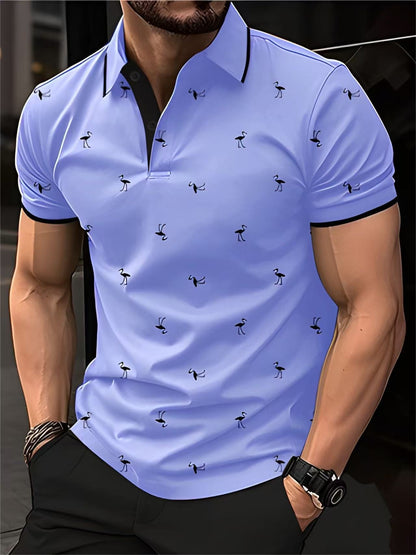 Herren Poloshirt Stilvoll Hochwertig Mustered