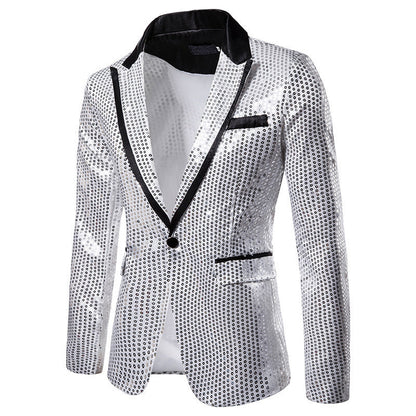 Glamour Sakko Herren Paillettenjacke Party