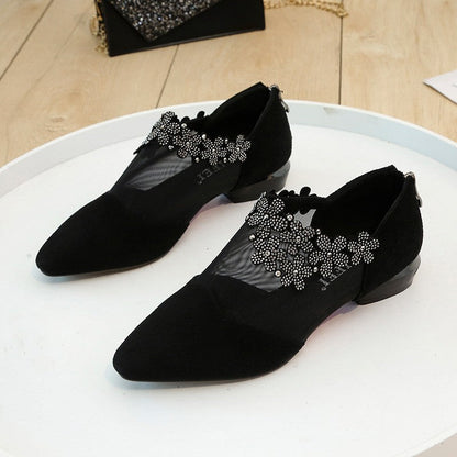 Damen Ballerinas mit Blüten Muster und atmungsaktiver Sohle