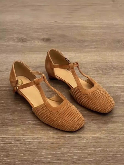 Damen Ballerinas Bequem Flechtmuster Schuhe