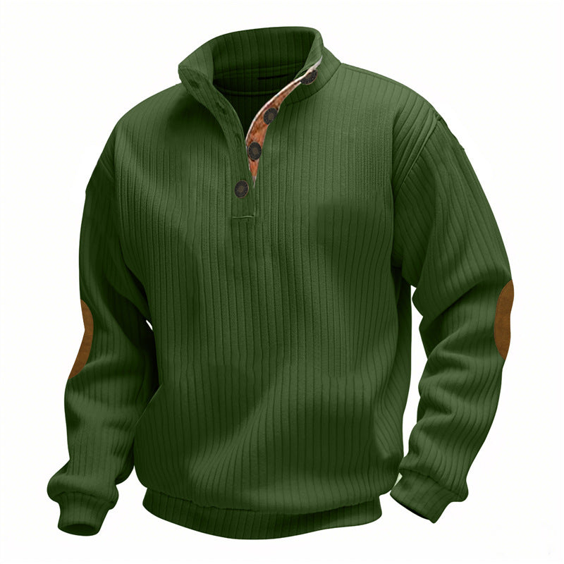 Herren Strickpullover Lässig mit Kragen und Patches Modern