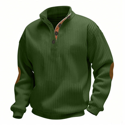 Herren Strickpullover Lässig mit Kragen und Patches Modern