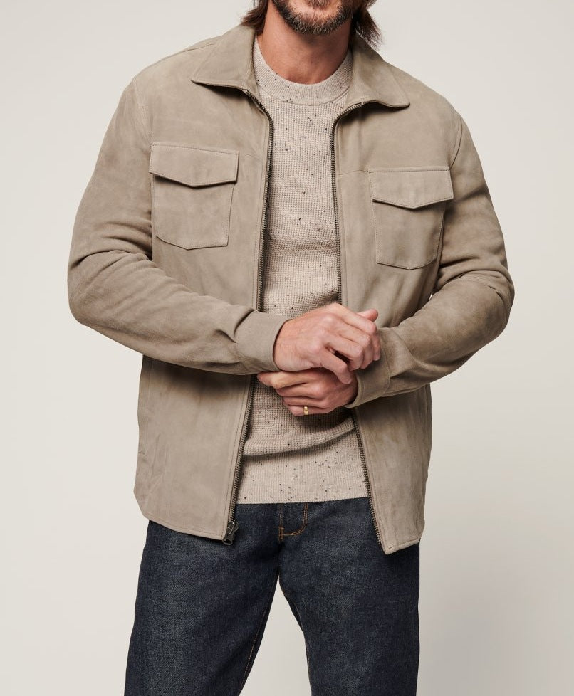 Herren Lederjacke Wildleder Schnitt Berlin Elegant