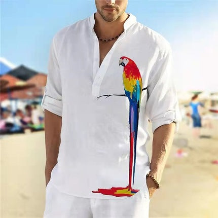 Herren Leinenhemd mit trendigem Druck Berlin Style