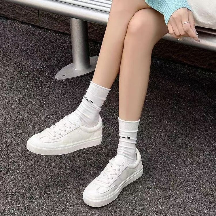Damen Sneaker Sportlich Casual Glänzend Weiße Sneaker