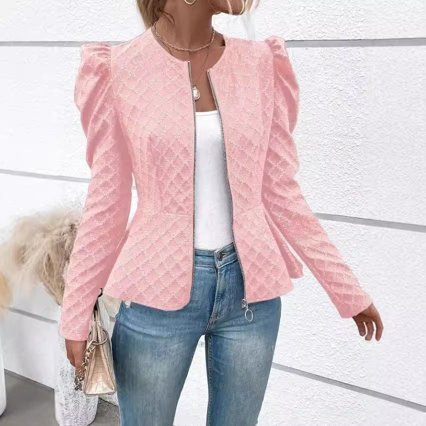 Damen Blazer Modern Puffärmel Elegant