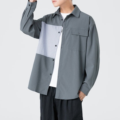 Herren Hemd Gestreift Modern mit Taschen