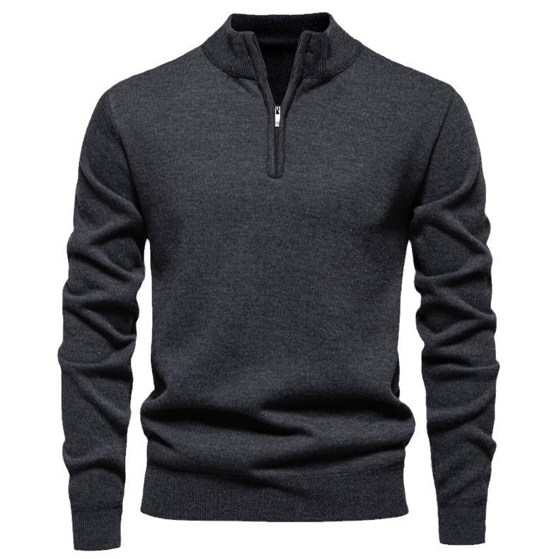 Herren Strickpullover Kurzarm mit Reißverschluss
