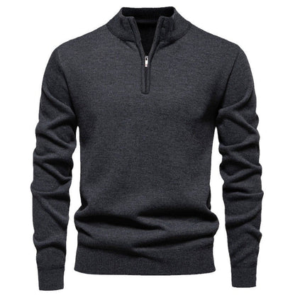 Herren Strickpullover Kurzarm mit Reißverschluss