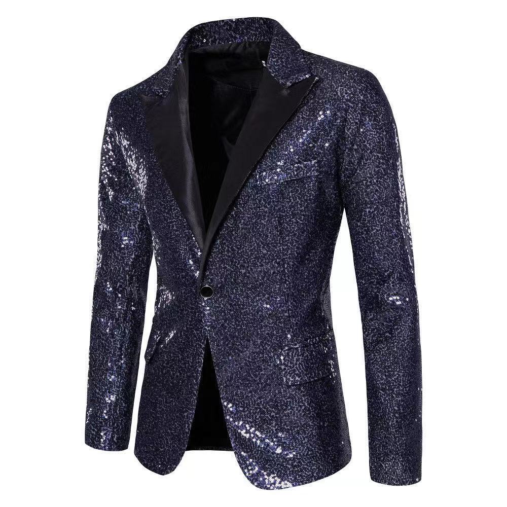 Eleganter Herren Blazer Pailletten Modern Abendgarderobe