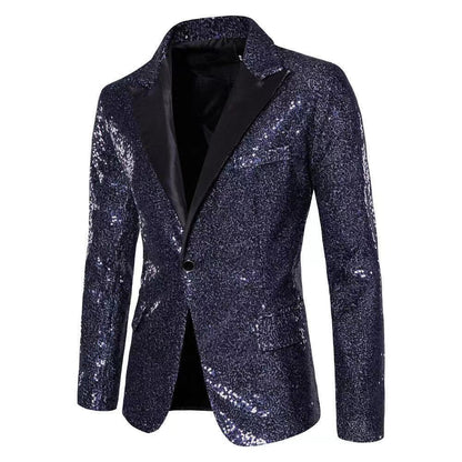 Eleganter Herren Blazer Pailletten Modern Abendgarderobe