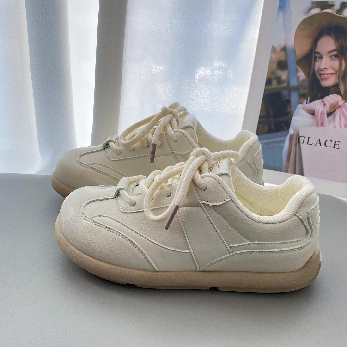 Damen Sneaker Sportlich Bequem Weiße