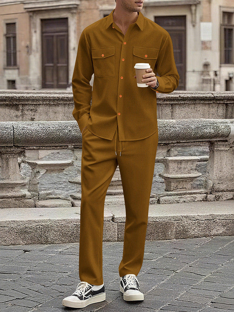 Herren Anzugset Streifen Freizeitanzug Modern Berlin Stil